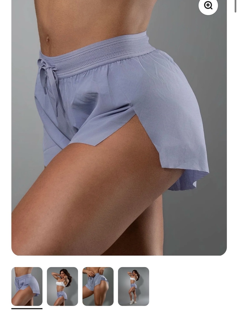 Light Lavender Athletic Running Shorts with Side Slits